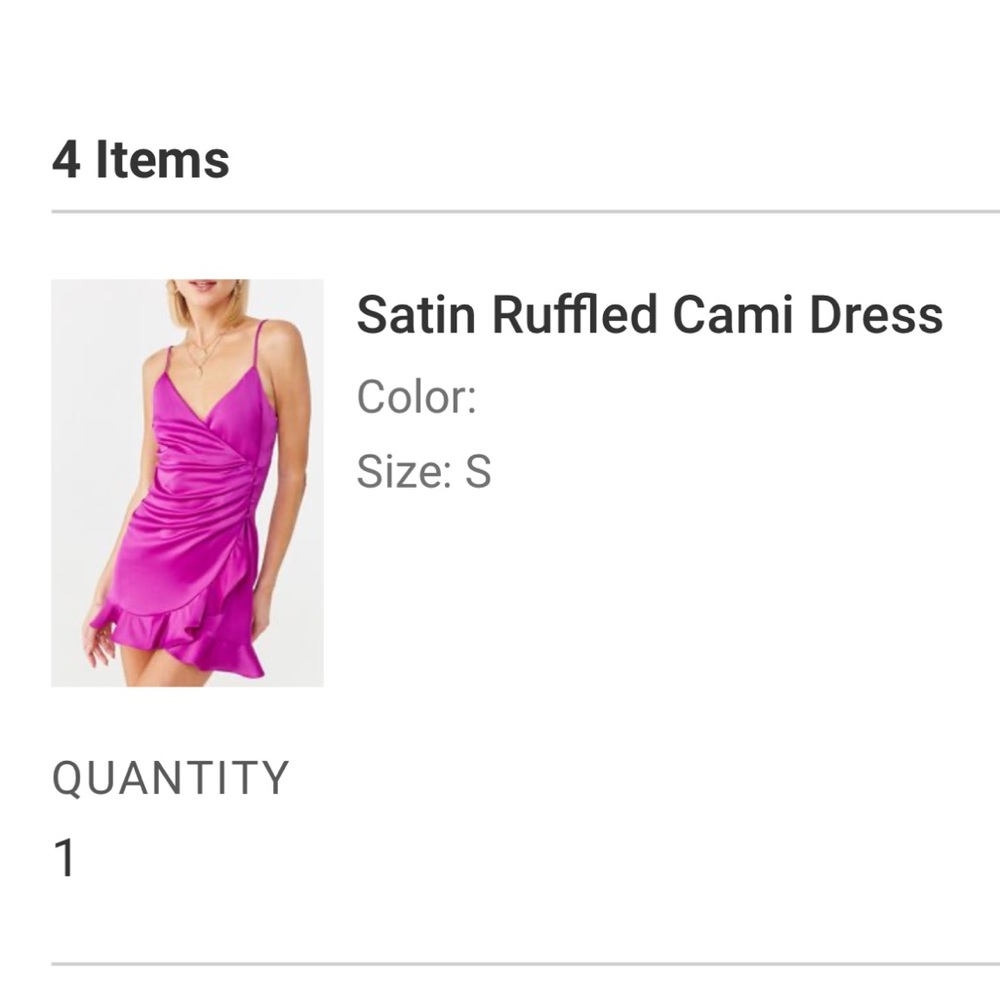 Satin Ruffled Cami Dress - Picture 2 of 2